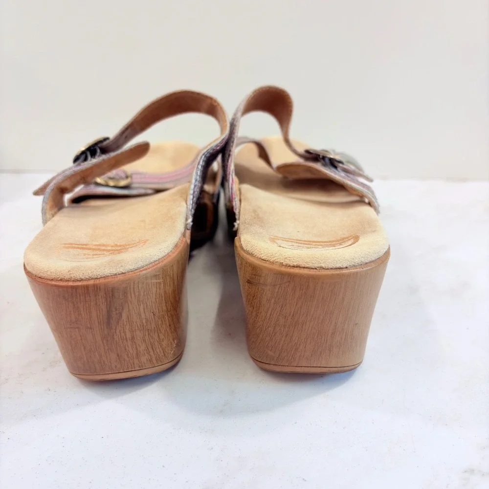 Boho Retro Wedge Sandals Striped Buckle Dansko Women Multi EU 4 / US 10.5